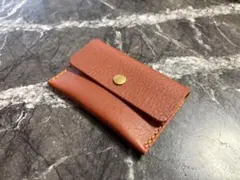 【本革・ハンドメイド】カードケース / ミニウォレット ブラウン
