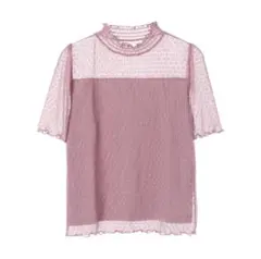 earth music&ecology ドット トップス ライトピンク