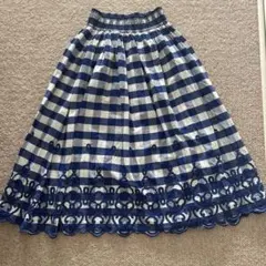 ZARA WOMAN ネイビーとホワイトのフレアスカート