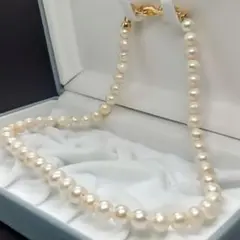 【照り強】本真珠 パール ネックレス 約8.0〜8.7mm 42cm 冠婚葬祭