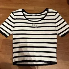 GYDA 半袖リブストライプトップスのサムネイル