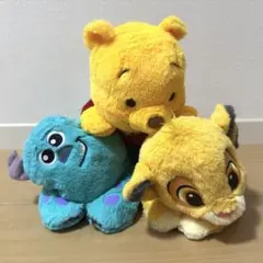 ディズニー 寝そべりシリーズ ぬいぐるみ シンバ プーさん サリー 3体セット