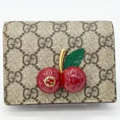 未使用級　GUCCI　2つ折り財布　チェリー　GG スプリームのサムネイル
