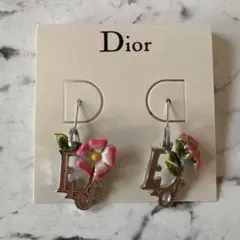 【希少】【美品】正規品　Dior ロゴ　ピアス　フラワー