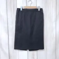 【アイシービー】美品　 タイトスカート ひざ丈　ストライプ　ブラック　OL