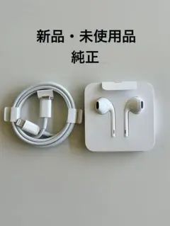 【未使用】iPhone 純正Lightningケーブルとイヤホンのセット