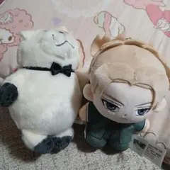 白いクマと男の子のぬいぐるみセット