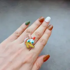 J】ズニトゥーン あひる君 リング スターリングシルバー製