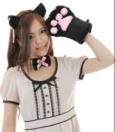 黒猫❤️4点セット ネコ耳　首輪　しっぽ　かわいい