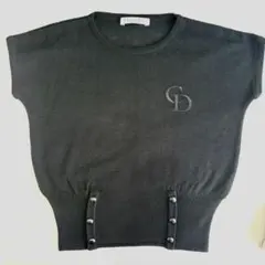 クリスチャンディオール ロゴ刺繍 半袖サマーニット ブラック M - メルカリ