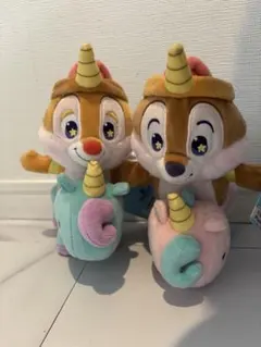 ディズニーストア チップとデール ユニコーン ぬいぐるみキーチェーン