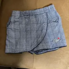 A LGY 140センチ　グレー系チェック柄ショートパンツ