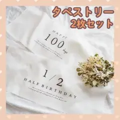 100日祝い　ハーフバースデー　タペストリー　ベビーフォト　誕生日飾り　　2枚組