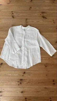 無印良品　スタンドカラーシャツ 麻