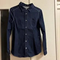 QUEENS COURT ダークブルー デニムシャツ