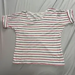 アフタヌーンティー　半袖 Tシャツ ストライプ ボーダー刺繍のサムネイル