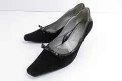 【値下げ】ネオリズム　NEORHYTHM　パンプス　スエード　23㎝　黒　靴