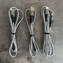 USB Type C ケーブル【3本セット1m+1m+2m】3A急速充電ケーブル