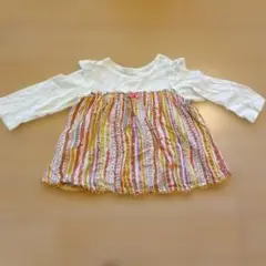 【クリアランス価格】長袖カットソー カラフルストライプ　90cm