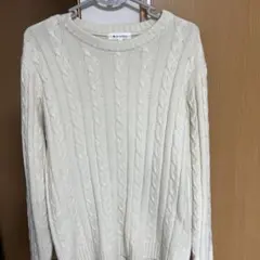 THE SHOP TK ケーブルニットセーター L アイボリー