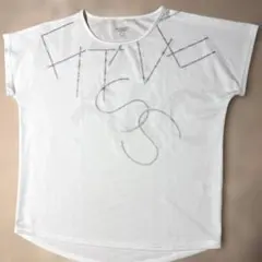ホワイト グラフィックプリント TシャツLサイズ