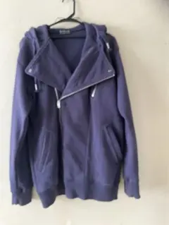ダークパープル ジップアップ フード付きジャケット