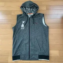 PUMA ゴルフウェア　メンズ　フード付きジップアップベスト グレー