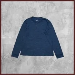 US古着 SONOMA 無地 サーマルロンT 長袖 ヘンリーネック グレー系 L