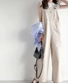 新品　《JAVA ジャバコラボ》大人カジュアル。綿100％のこだわりサロペット。