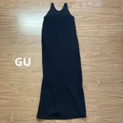GU ノースリーブ ロングワンピース　黒