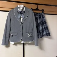 ポンポネットスーツ L160 グレー チェック柄