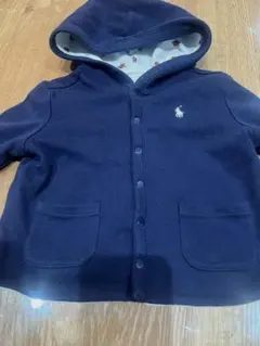 ラルフローレン ネイビー フード付きアウター裏地くま