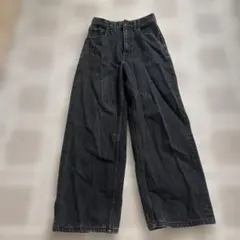 AZUL BY MOUSSY ブラック ワイドレッグデニム