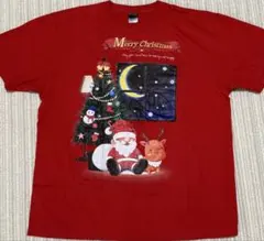 GENJU クリスマスTシャツ XXL サンタプリント レッド 希少デザイン