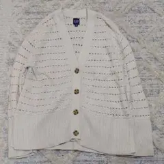 GAP アイボリー カーディガン M　コットン100%　春服