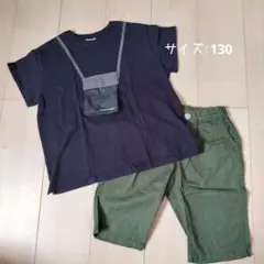 □　BREEZE　Tシャツ & ノーブランドハーフパンツ130セット　□のサムネイル