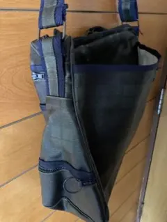 ダークブルー チェック柄 ショルダーバッグ