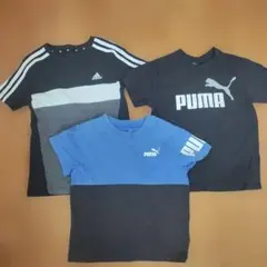 PUMA adidas Tシャツセット 黒 青 130cm