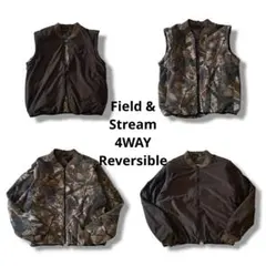 フィールド&ストリーム 90s リアルツリー柄 リバーシブル短丈ブルゾン ベスト