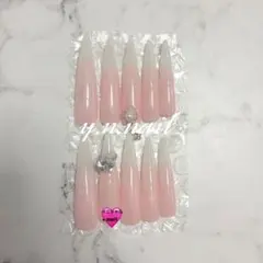 韓国　ギャル　ネイルチップ　ネイル　ロング　スナ系　量産型　y2k ワンホン