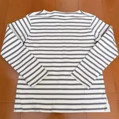 試着のみ⚑無印良品　MUJI 太番手ボートネック長袖Ｔシャツ ボーダー