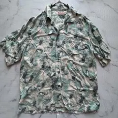 美品✨Kaluluwaカルルワ レーヨンアロハシャツ水色ベージュ系L hn181のサムネイル