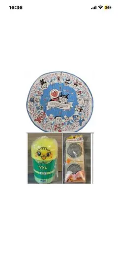 ２０　アンパンマン円形ラウンドクロスプリン＆カップケーキ型ストロードリンクボトル