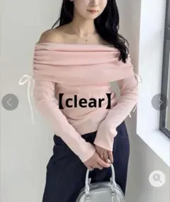 【clear】 サイドドロストオフショルカットソートップスのサムネイル