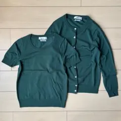 美品　ニューヨーカーNEW YORKER アンサンブル　半袖ニット　カーディガン