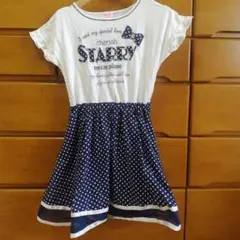 美品★mezzo piano ドット柄 半袖ワンピース