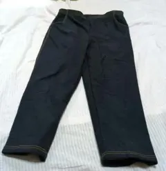 小柄さんダークブルーデニムパンツ起毛総ゴムウエスト　ゆったりサイズ