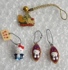 【レア】 ご当地キティ 根付け ストラップ 沖縄限定 紅芋 さとうきび 4種 レア】 ご当地キティ 根付け ストラップ 沖縄限定 紅芋