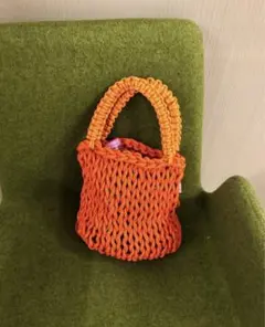 ACT パラコード 編み込みバッグ ロープバッグ ミニ ハンドメイド オレンジ
