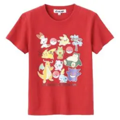 ポケモン 半袖 Tシャツ キャラクター集合 レッド 130cm 子供 キッズ